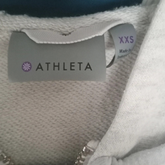 Athleta Gray Full Zip Blissful Hooded Vest Size XXS Sweatshirt Feel - Picture 7 of 8